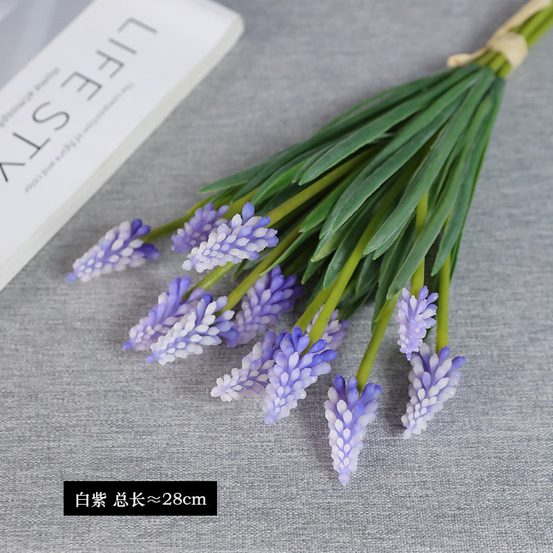 Elegant 6-Stem Artificial Hyacinth Floral Arrangement with Beautiful Delphinium Accents - Perfect for Wedding and Hotel Decor