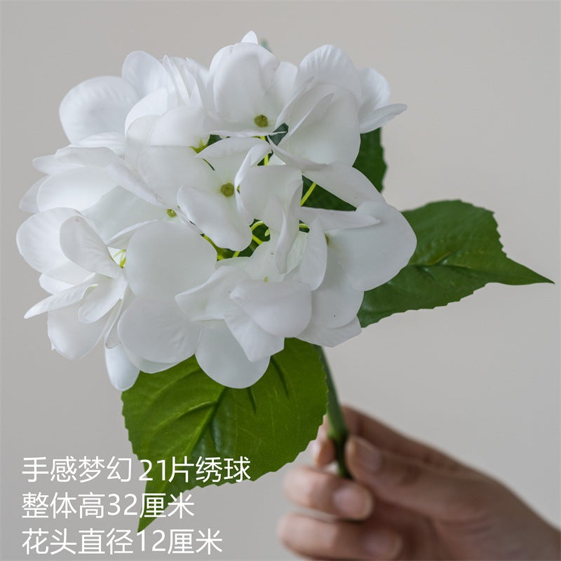 Single Stem 3D Printed Hydrangea Faux Flower – Elegant Home Decor for Living Room or Dining Table, Beautiful Preservation Flower Arrangement