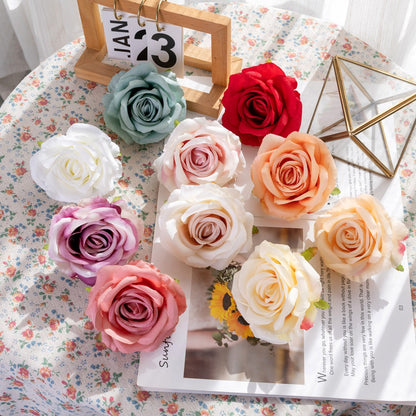 Realistic Artificial Love Rose Flower Head for Home Décor | Stunning Faux Bouquet Ideal for Wall Decorations | CL03001