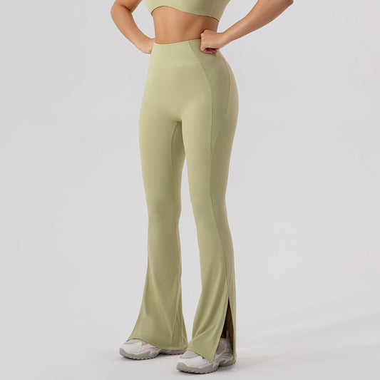 High Waisted Workout Leggings for Women Flattering Dance Yoga and Fitness Pants with Butt Lifting Design Bell Bottoms and Relaxed Wide Leg Fit