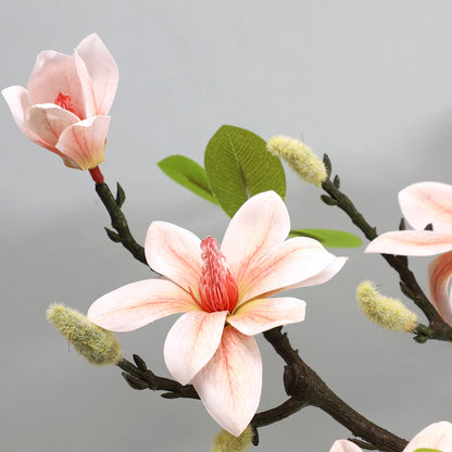 High-End Simulation Magnolia Flowers - Luxurious Home Decor for Living Room & Window Display - Elegant Faux Floral Arrangement