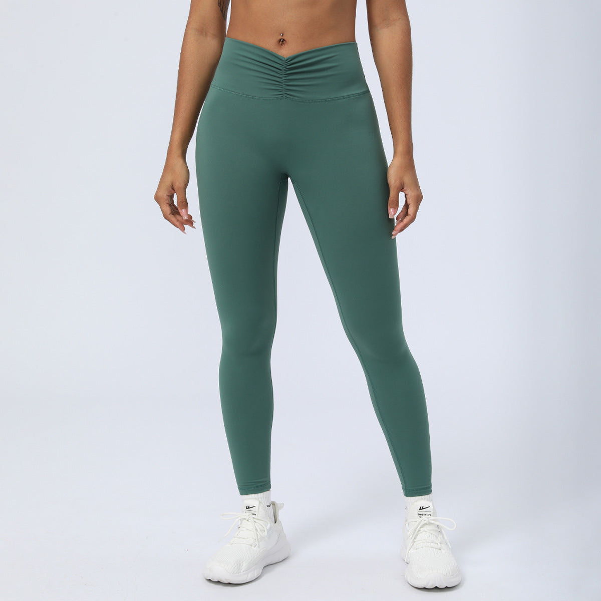 High Waisted Shaping Pleated Yoga Pants for Women V Shaped Butt Lift Quick Dry 3 4 Length Fitness Training Leggings for Enhanced Performance and Comfort