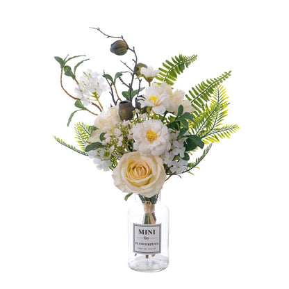 Elegant Faux Flower Wall Decor for Home - Moonlit Wind-Inspired Handheld Bouquet for Weddings and Celebrations - CF01423