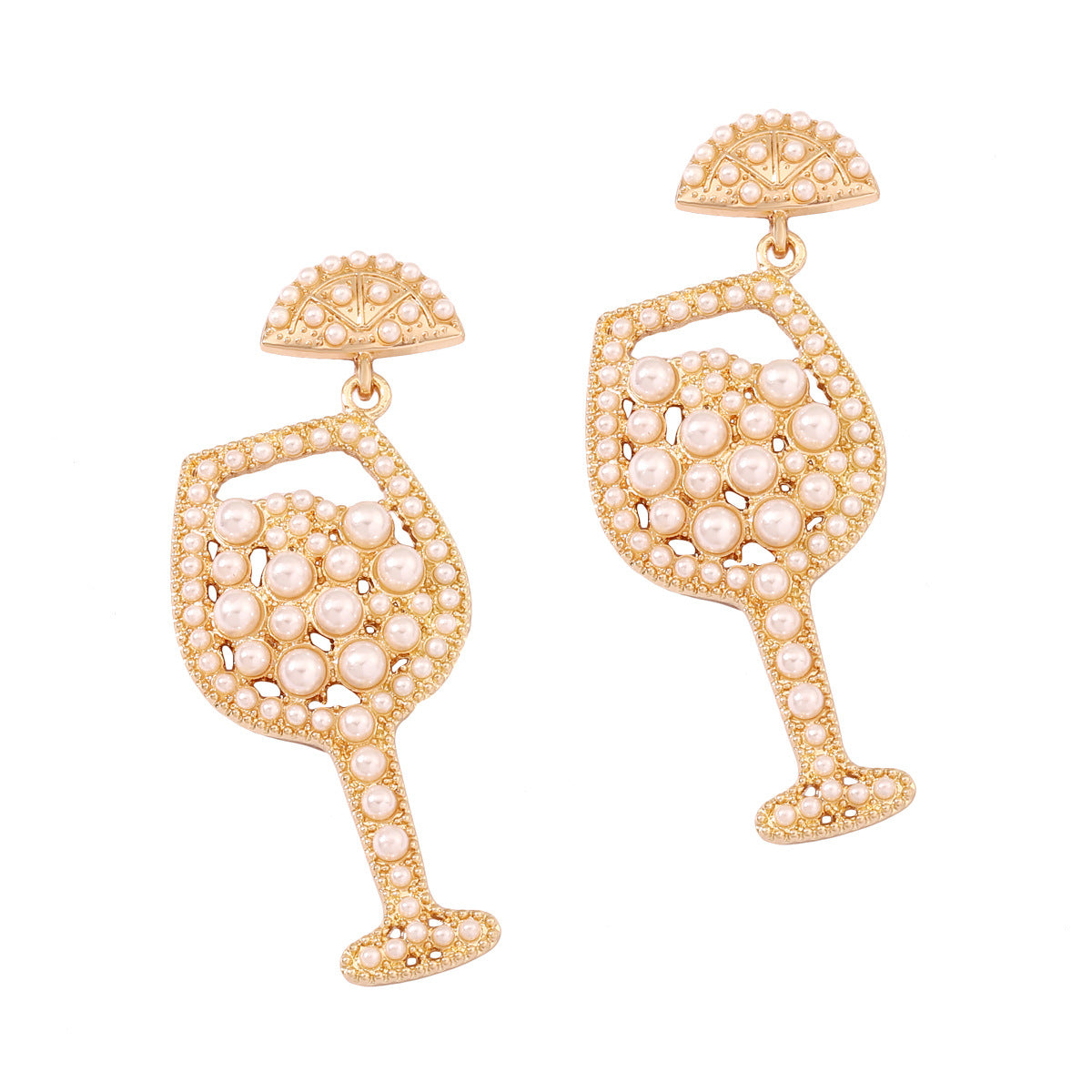 Chic Party Style Crystal-Embellished Pearl Drop Earrings - Creative Bottle Design for Trendy Women, Perfect for Gifting and Everyday Wear