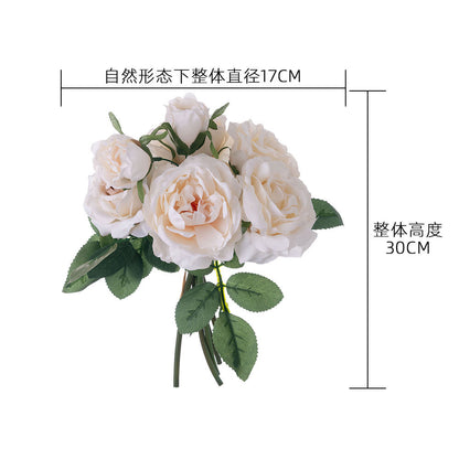 Stunning Artificial Rose Bouquet - Elegant Handheld Floral Arrangement for Home Décor and Wedding Celebrations - GF15979A