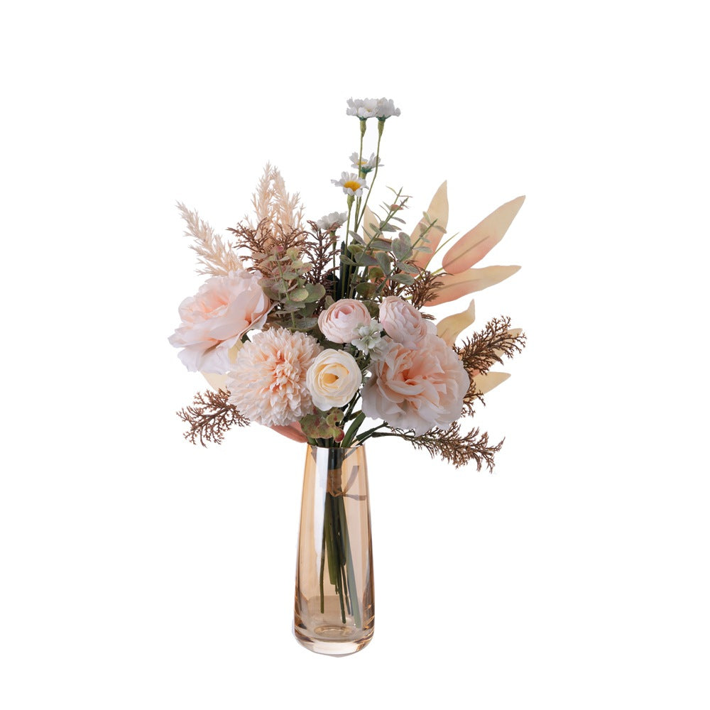 Frosted Pine Bouquet: Elegant Faux Floral Arrangement for Home Decor and Wedding Celebrations - Stunning Wall Decoration and Handheld Bouquet CF01476