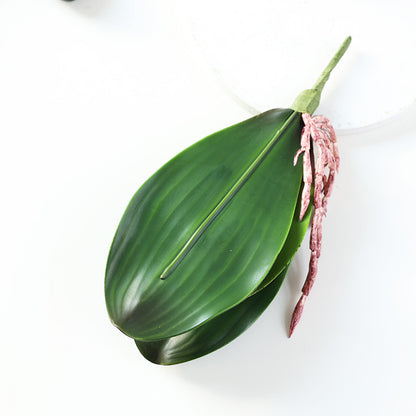 Lifelike Artificial Orchid Leaves - Soft Touch Greenery for Home Decor, Perfect for Small Potted Arrangements and Floral Displays