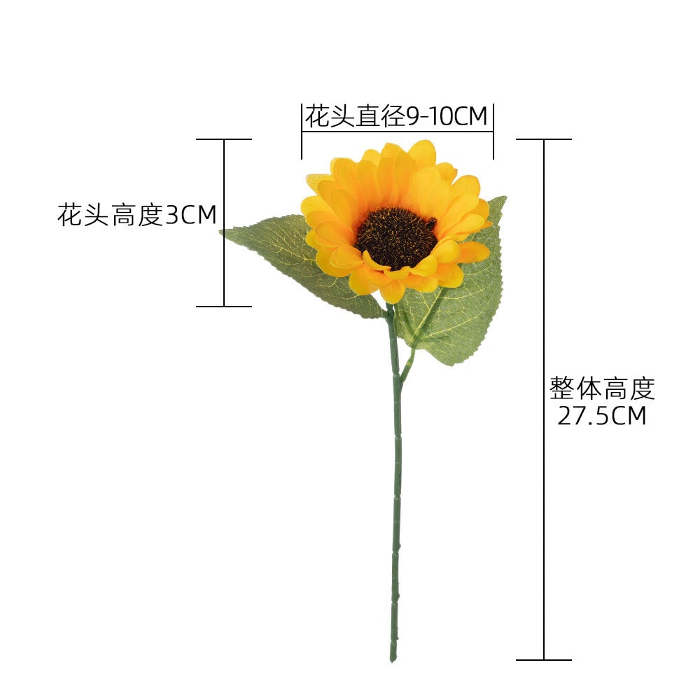 Realistic Sunflower Home Decor - Single Stem Warm Sunflower for Weddings and Celebrations | INS Style Artificial Flower CL15102