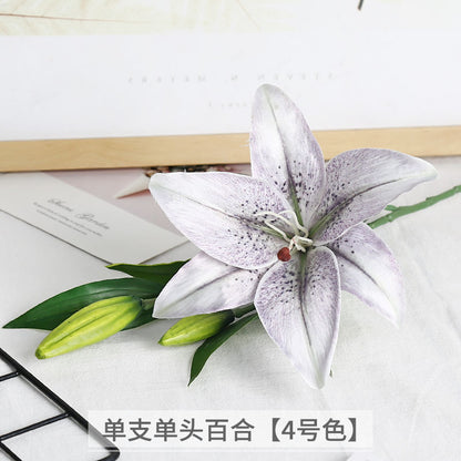 Luxurious Single-Stem Artificial Silk Lily for Wedding Decorations and Home Decor – Exquisite Pre-Made Floral Arrangement for a Touch of Elegance