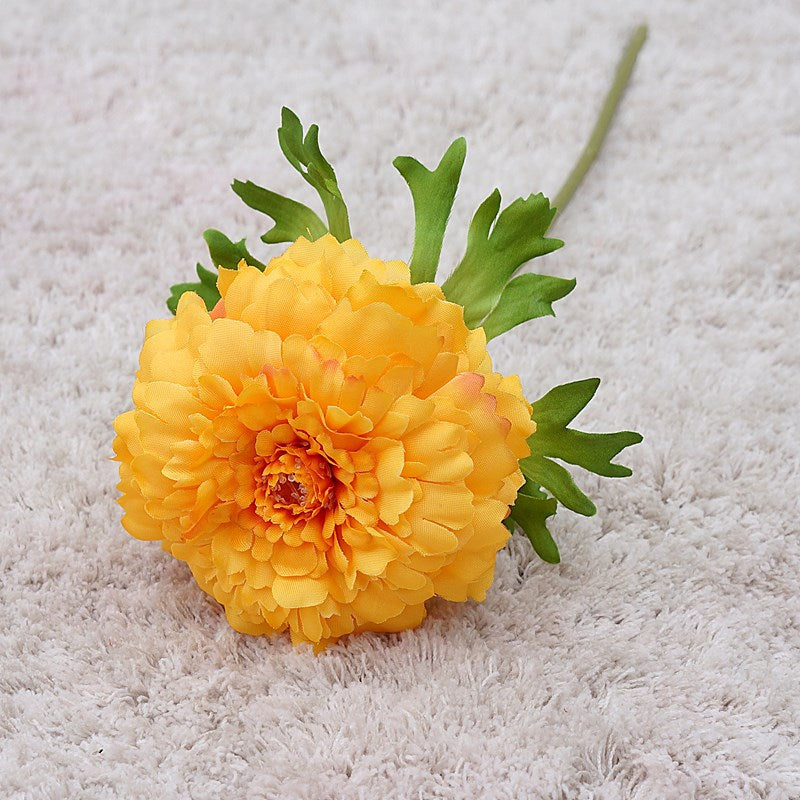 Beautifully Realistic Artificial Flowers: Short-Stemmed Marigolds & Hibiscus for Home Decor, Weddings, Hotels, and Photography