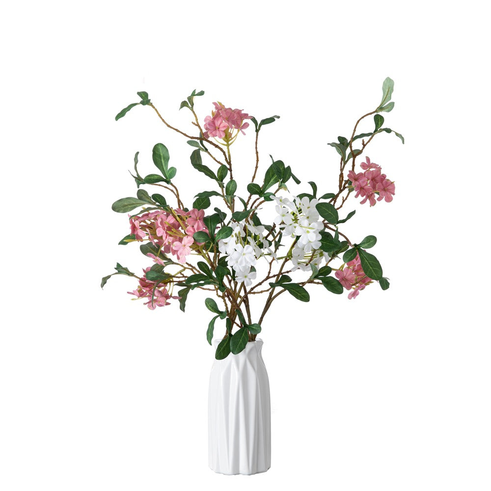 Stunning Faux Floral Decoration - Realistic Snowflake Cherry Blossom & Rose Bouquet for Home Decor and Wedding Celebrations | MW94001