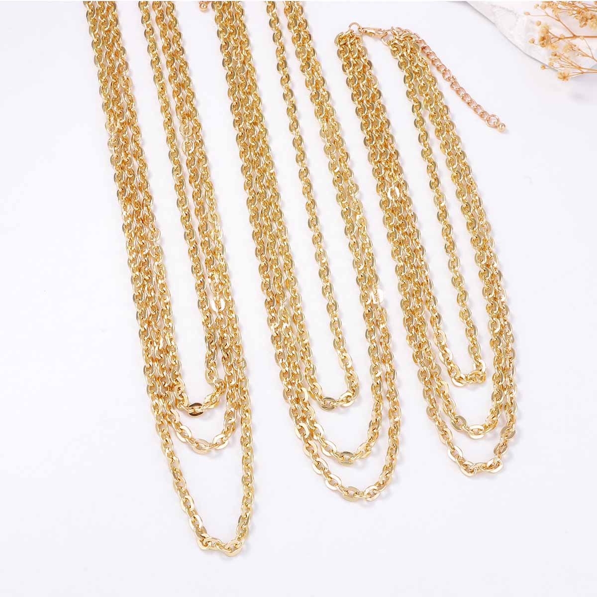 Exaggerated Luxury Multi-Chain Metal Texture Women's Layered Necklace - Chic, Elegant, and Versatile Accessory for Any Occasion