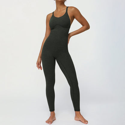 Sculpting Women's Yoga Bodysuit for Peachy Curves High Waisted Quick Dry Breathable Fitness All in One with Built In Padding