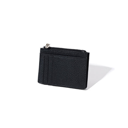 Genuine Leather Card Wallet Compact Short Wallet with Multiple Card Slots Portable Coin Pouch Pebble Texture Design