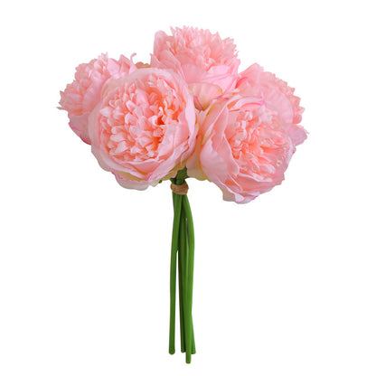 Realistic 5-Head Peony Artificial Flowers for Wedding Decor, Living Room Centerpiece, Kitchen Arrangement – Lifelike Faux Flowers Perfect for Home Decoration