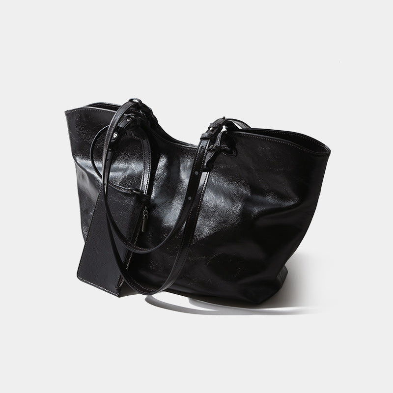 Genuine Leather Tote Bag for Women Large Capacity Feel for Commuting