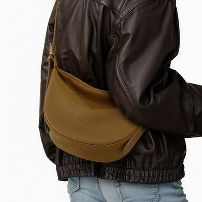 Luxurious French Inspired Genuine Leather Women's Underarm Bag Chic Cowhide Design for Effortless Style and Durability