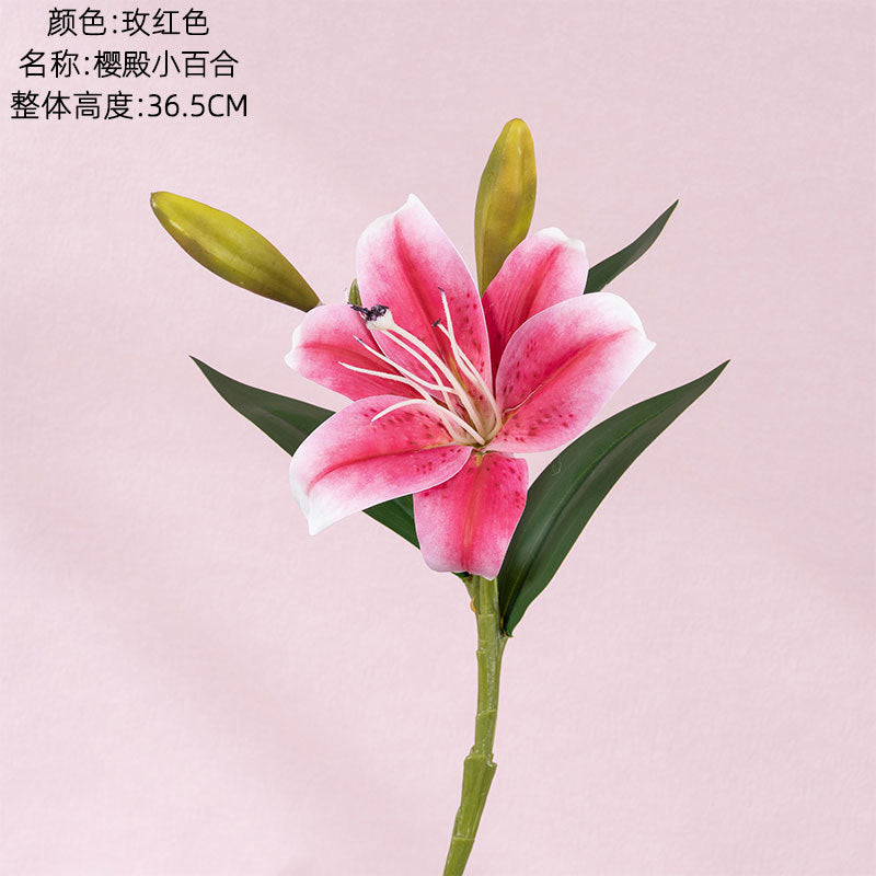 Realistic Faux Lily Flowers - Elegant Green Plant Décor for Weddings - CL09006