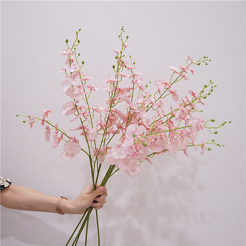 Luxury Touch Realistic Moisture-Resistant Dancing Orchid Artificial Flower Decoration - Perfect for Weddings, Home Decor, and Photography Props