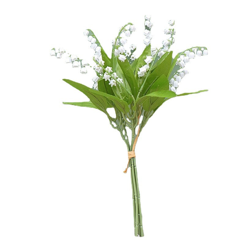 Realistic Artificial Lily of the Valley Flowers - Elegantly Crafted 6-Branch Bellflower for Home Decor, Photography, and Wedding Greenery