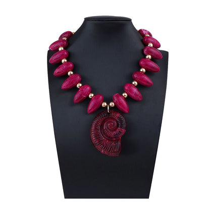 Exaggerated Ocean-Inspired Vacation Pendant Necklace with Colorful Beads and Shell Charm - Versatile, Luxurious, and Perfect for Every Occasion