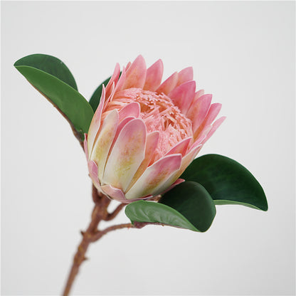 Stunning Faux South African King Protea Flower - Elegant Single Stem for Living Room Décor, Beautiful American-Style Handheld Bouquet for Coffee Table Decoration, Long-Lasting Artificial Flowers