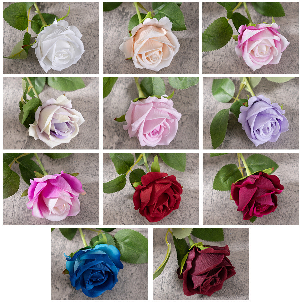 Luxurious Velvet Rose Faux Flowers with Pearl Accents – Stunning Home Decor for Holidays and Weddings – MW03339