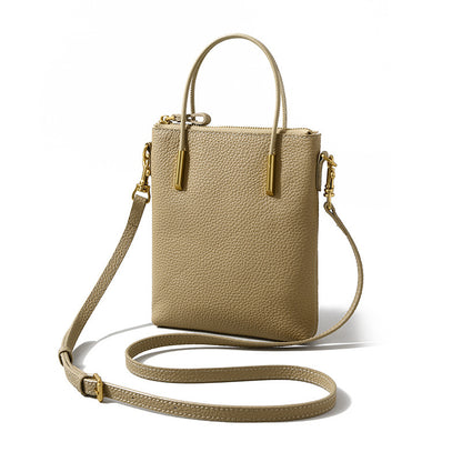 TC Grain Leather Mini Square Handbag Fashion Small Crossbody Bag for Everyday Elegance and Versatility
