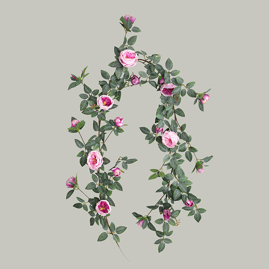 1.8m Austin Rose Vine Decorative Wall Hanging - Lifelike Artificial Flower Ivy for Concealing Air Conditioning Ducts and Enhancing Home Aesthetics