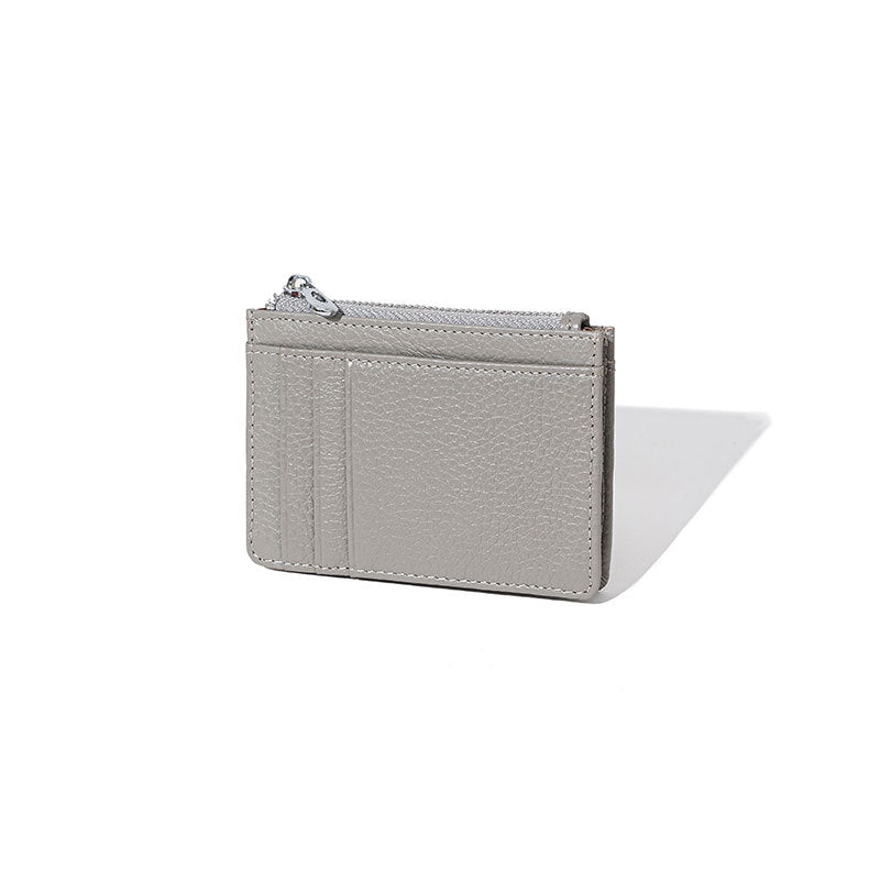 Genuine Leather Card Wallet Compact Short Wallet with Multiple Card Slots Portable Coin Pouch Pebble Texture Design