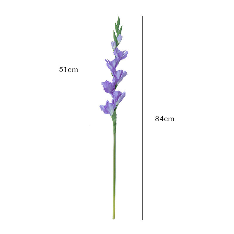 Luxurious 8-Head Gladiolus Artificial Flower for Weddings - Elegant Soft Decor for High-End Living Room Arrangements