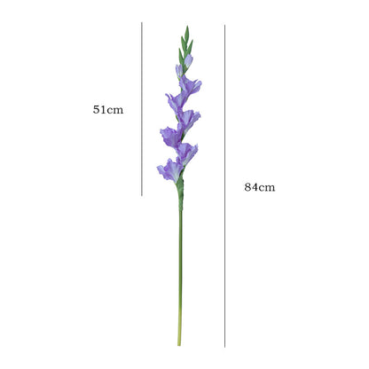 Luxurious 8-Head Gladiolus Artificial Flower for Weddings - Elegant Soft Decor for High-End Living Room Arrangements