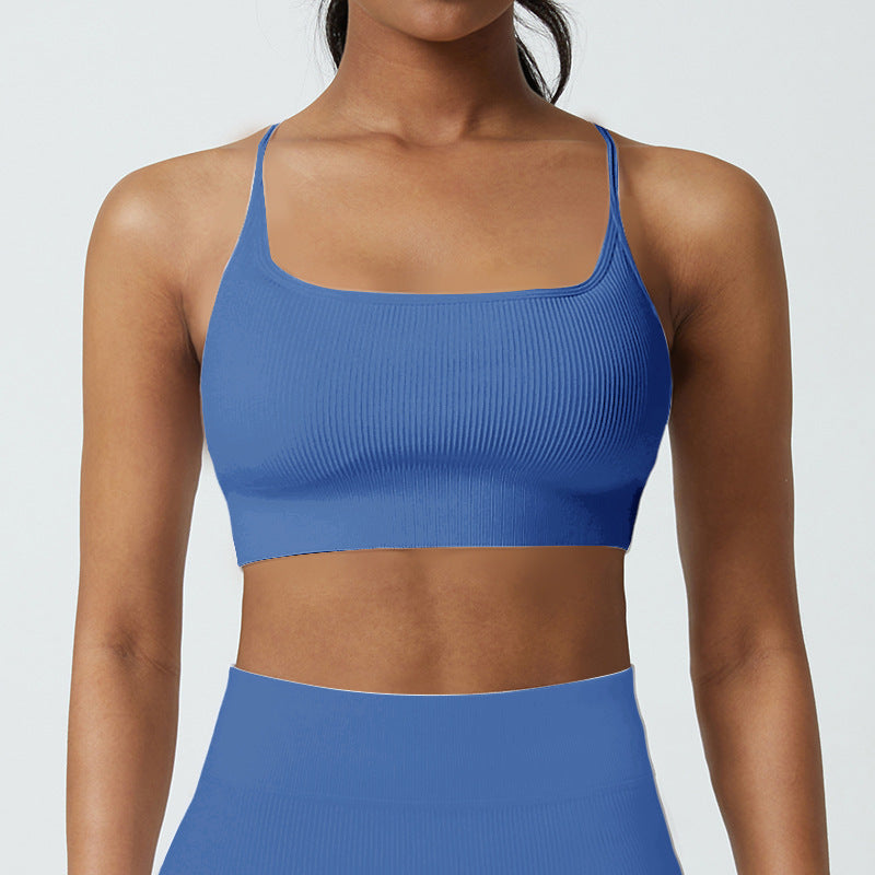 Sporty Women's Yoga Top with Built In Chest Padding Gorgeous Back Design Supportive Activewear Bra Summer Shockproof Sports Bra for Full Bust Versatile for Outfits