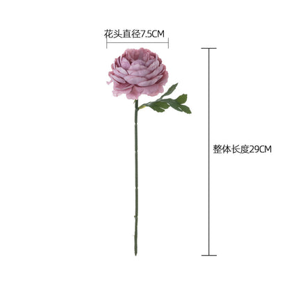 Realistic Single Stem Tea Rose and Night Rose for Home Décor - Perfect for Weddings, Bridal Bouquets, and Floral Arrangements (Model MW57892)