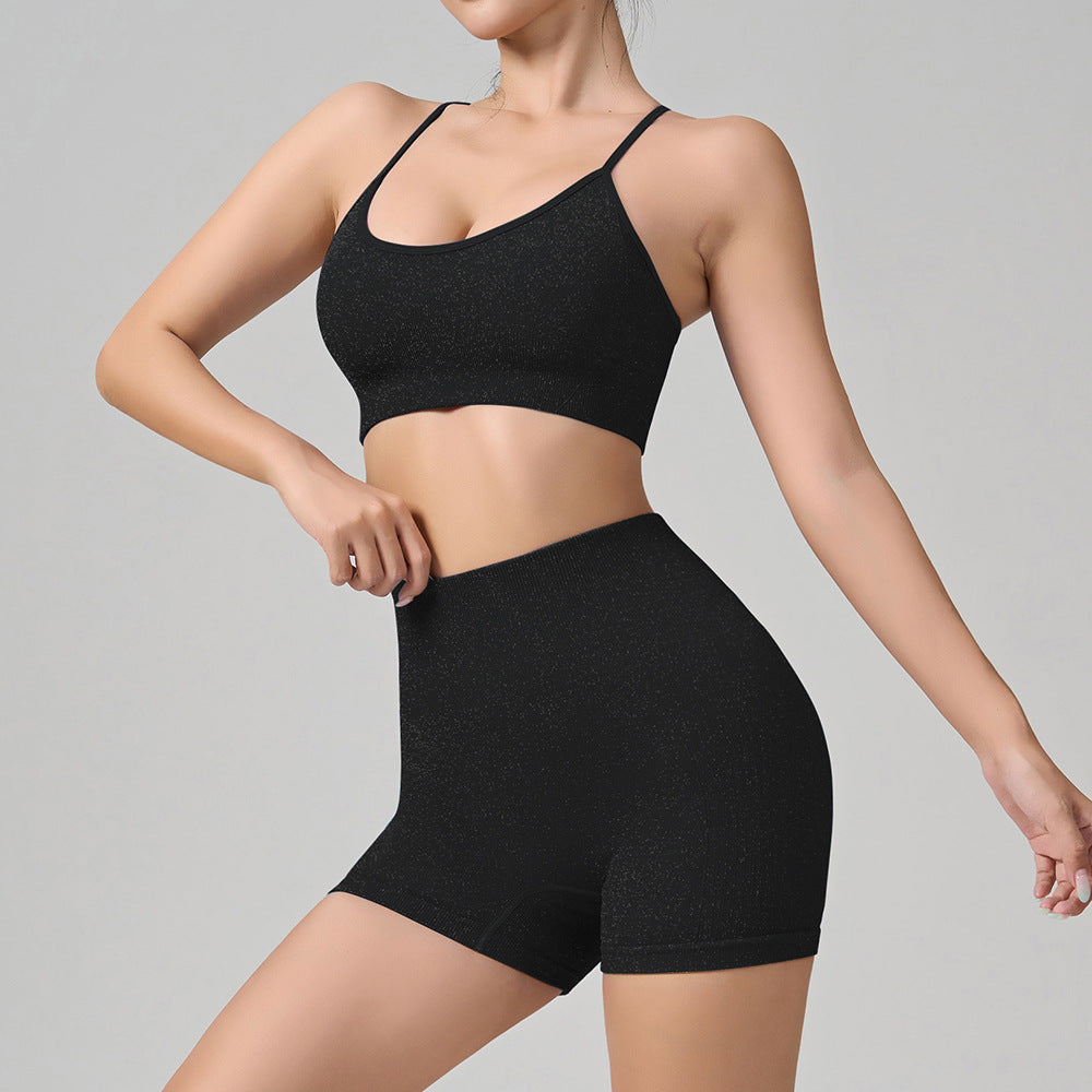 Elevate Your Workout with Our Women's Yoga Set Sculpting Yoga Bra and High Waisted Workout Shorts for Comfort and Style