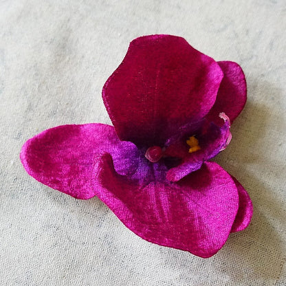 Chic Small Plush European Orchid Flower Head for DIY Crafts – Perfect for Hats, Beach Shoes, and Fashion Accessories