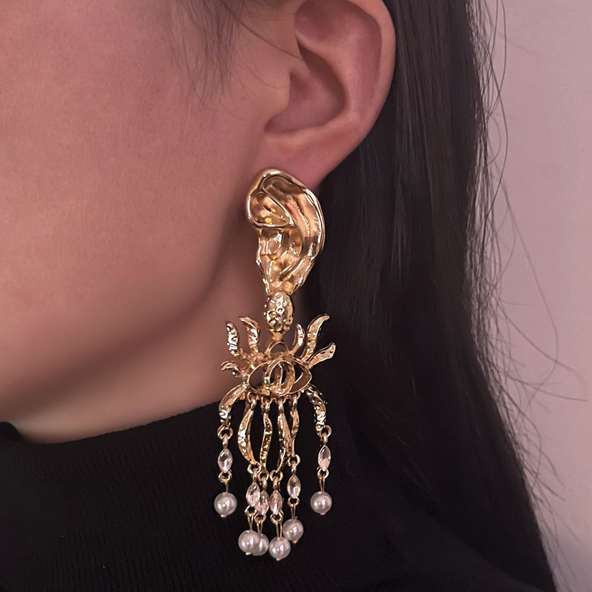 Unique Vintage-Inspired Statement Long Tassel Earrings with Asymmetrical Design – High-End Fashion Accessory for Individual Style