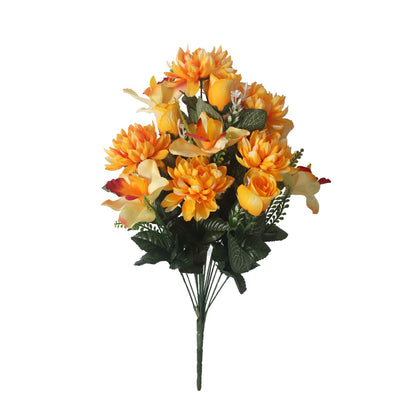 18-Stem Realistic Chrysanthemum and Faux Rose Bouquet - Perfect for Home Décor, Weddings, and Special Events