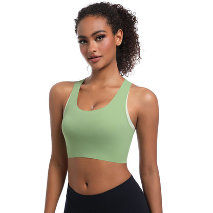 High Performance Back Support Yoga Sports Bra with Adjustable Straps Breathable Shock Absorbing Fitness Top for Running and Intense Workouts