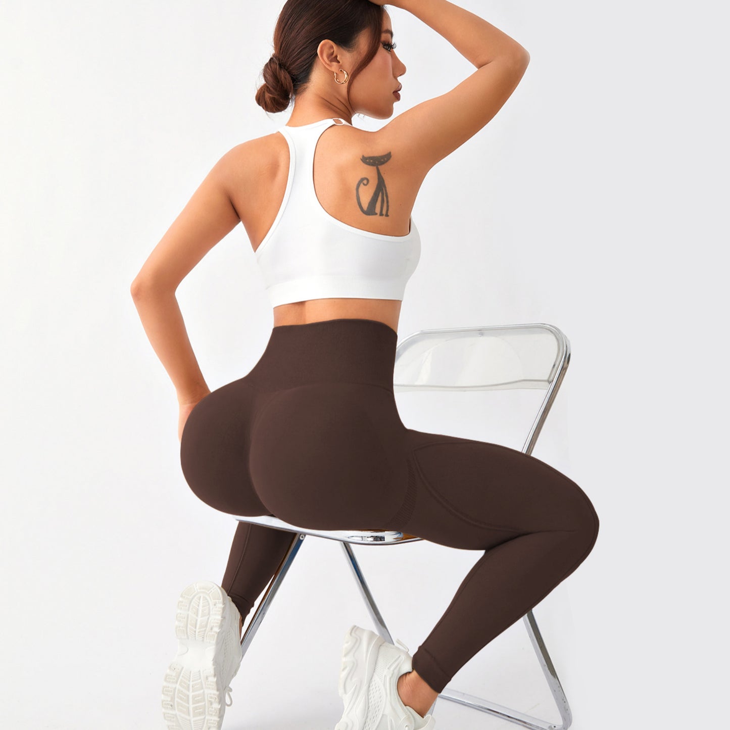 High Waisted Seamless Peach Yoga Pants for Women Tummy Control Butt Lifting and Breathable Outdoor Running and Workout Leggings