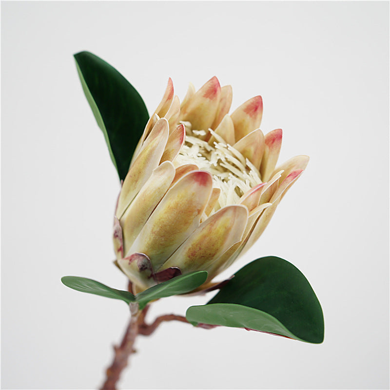 Stunning Faux South African King Protea Flower - Elegant Single Stem for Living Room Décor, Beautiful American-Style Handheld Bouquet for Coffee Table Decoration, Long-Lasting Artificial Flowers