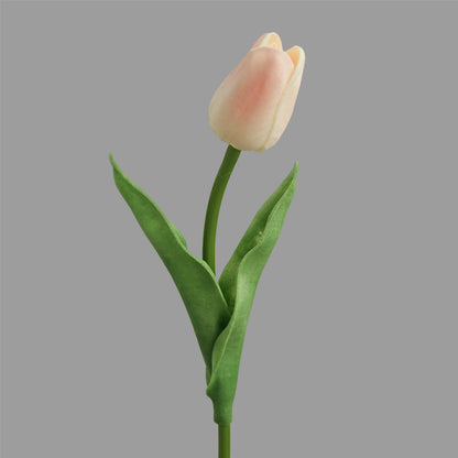 Single Stem Miniature Tulip - Realistic PU Faux Flower for Home Décor, Photography Props, and Elegant Table Centerpieces