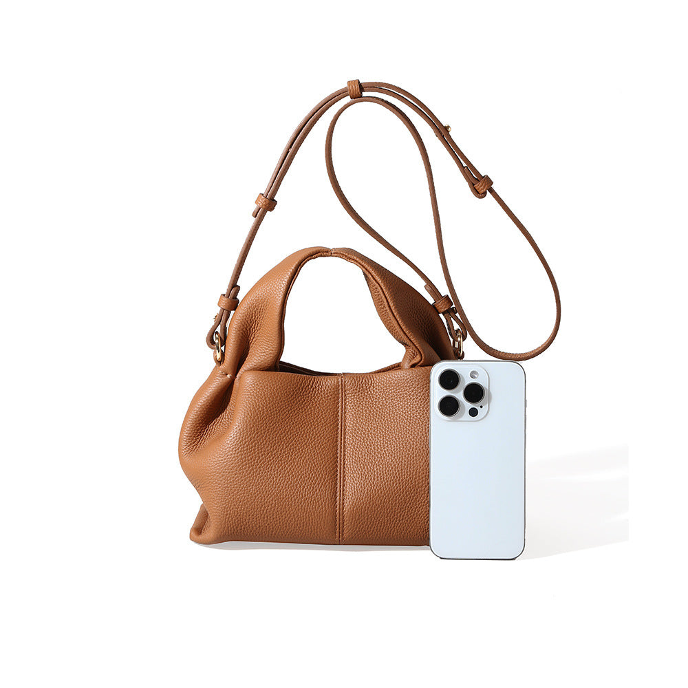 Elevate Your Style with Our Chic Genuine Leather Women's Crossbody Bag Uniquely Designed Minimalist Luxury Cloud Bag for Effortless Fashion Versatility