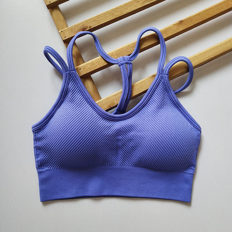 Enhanced Shock Absorbing Yoga Bra Back Design for Comfortable Running Fitness and Everyday Wear