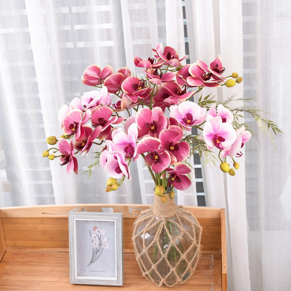 Elegant Artificial Orchid Bouquet - 5-Head Faux Butterfly Orchids for Home Decor and Wedding Celebrations - CL09002