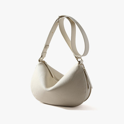 Women's Crossbody Bag Genuine Leather Dumpling Bag Made from First Layer Cowhide Spacious Shoulder Bag for Everyday Use