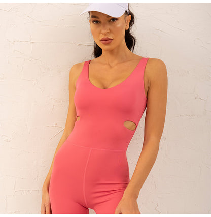 Women's Comfortable Sleeveless Yoga Bodysuit Breathable High Stretch Fitness Outfit for Support and Flexibility