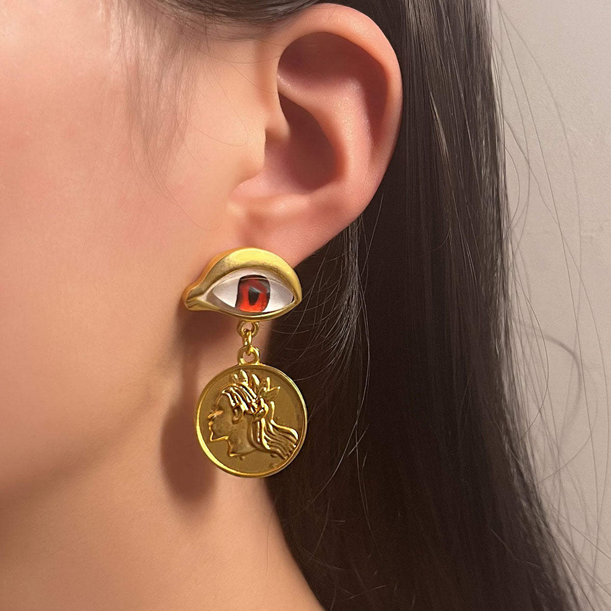 Vintage-Inspired Asymmetrical Devil Eye Long Earrings – Elegant & Versatile Accessories for Any Occasion