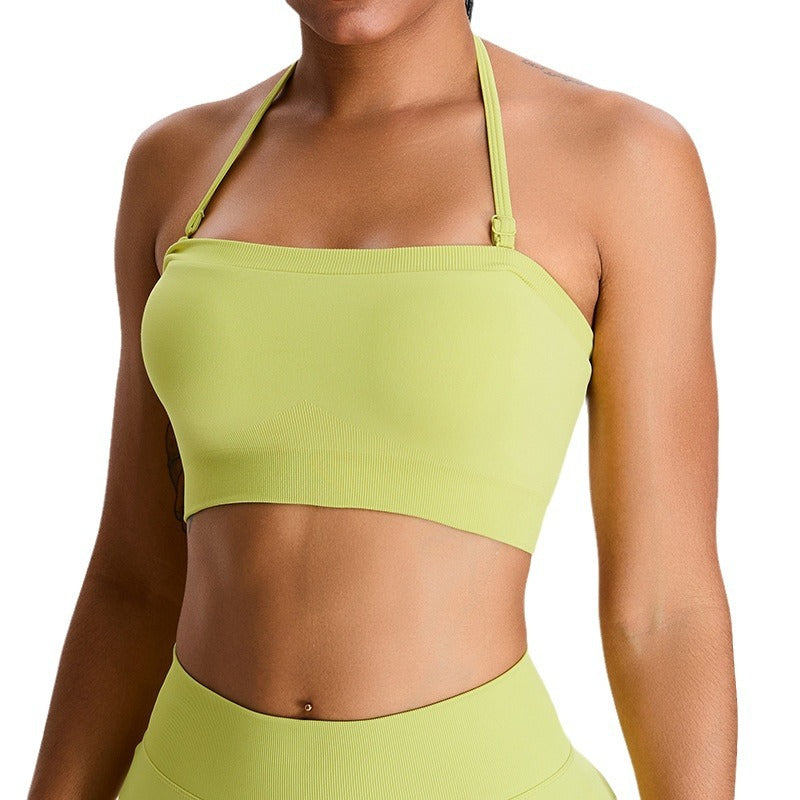 Seamless Yoga Sports Bra Wrap Top with Beautiful Back Design for Comfort and Support in Your Fitness Journey