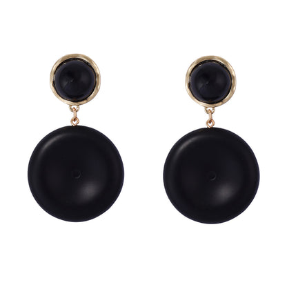 Chic Vintage Geometric Circular Alloy Statement Earrings - Versatile & Stylish for Commuting Women